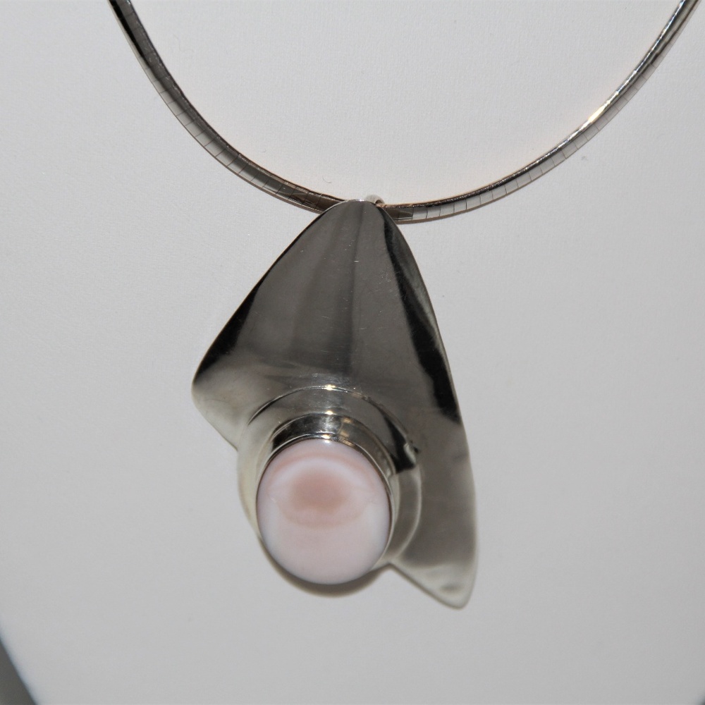 Vintage Gilbert Ortega Silver, Pink Pendant/Pin
